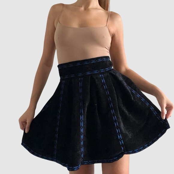MajeBlack & blue pleated 